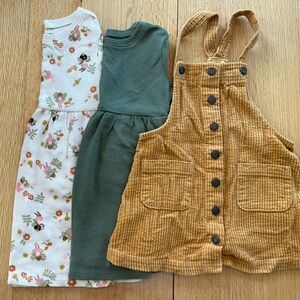 Lot of 3 Toddler Girl's Dresses- Size 2T